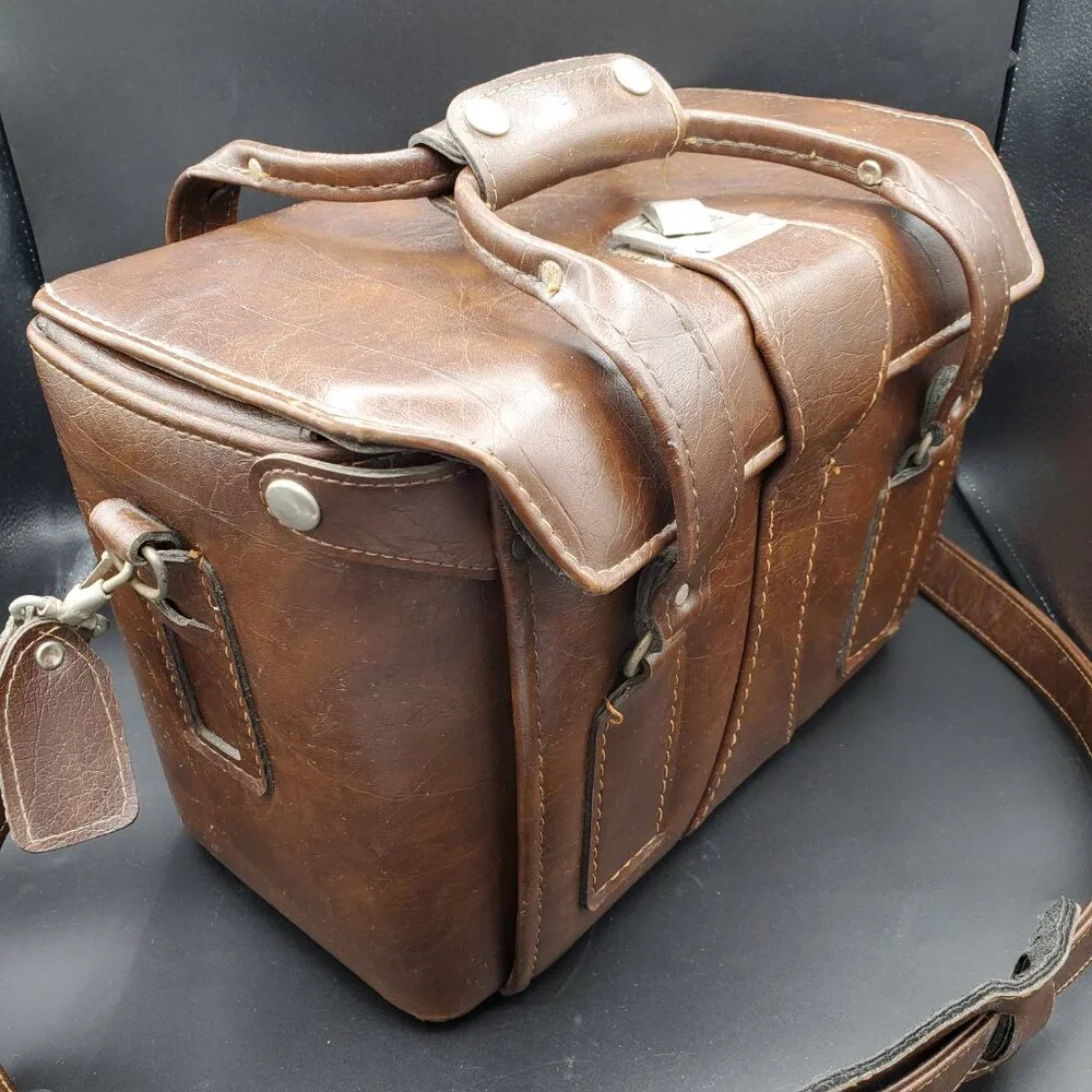 Vintage 1950s Eldorado Diamond Deluxe GADG-IT Brown Camera Case Bag